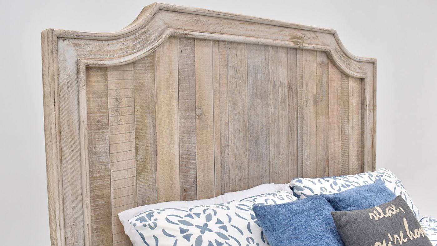 Picture of Granger King Panel Bed - Weathered Brown