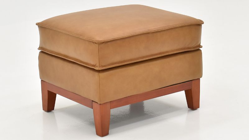 Picture of Newport Leather Ottoman - Camel