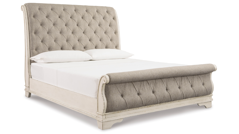 Picture of Realyn King Sleigh Bed - Off White