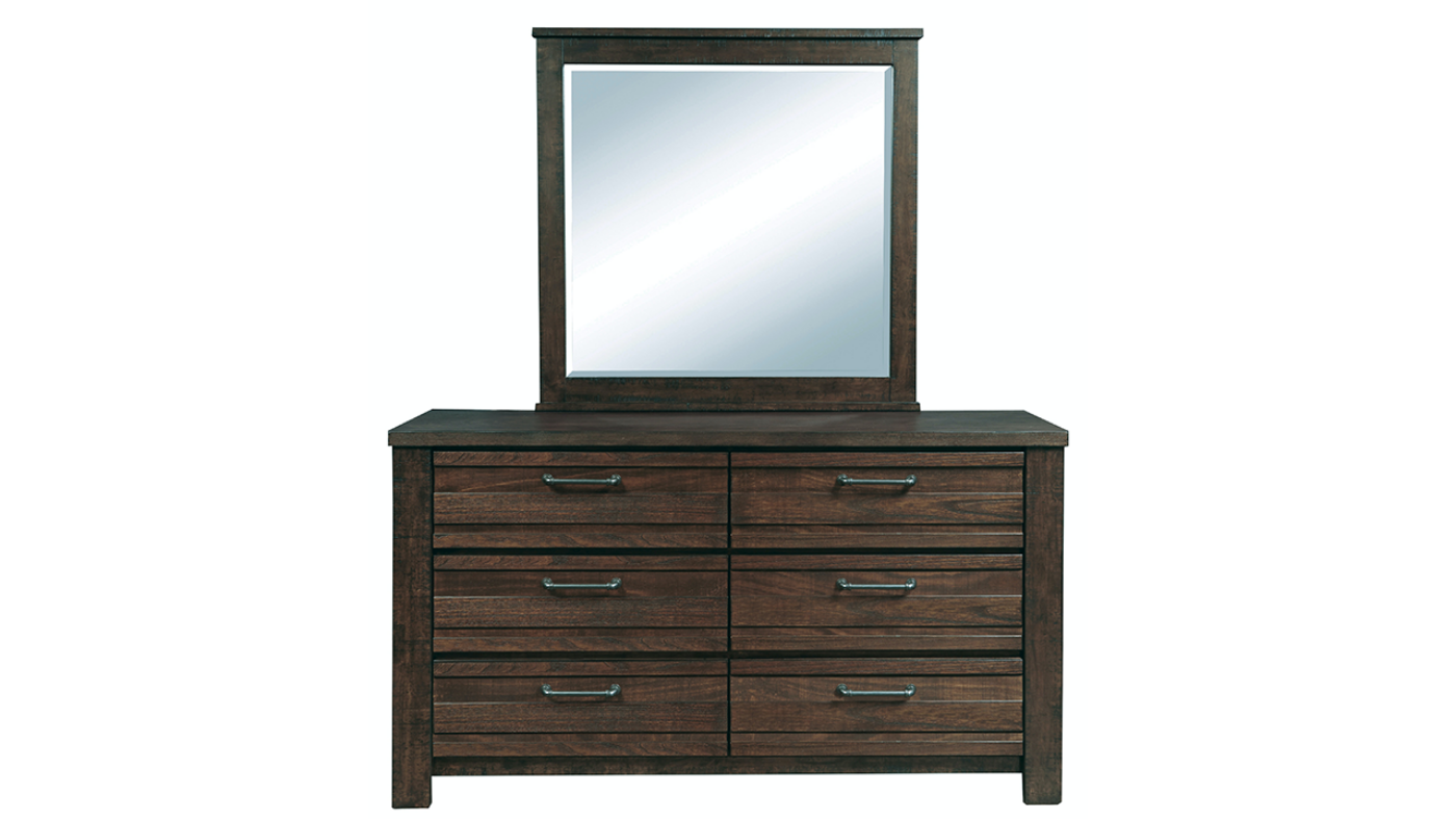 Picture of Ruff Hewn Dresser with Mirror - Brown