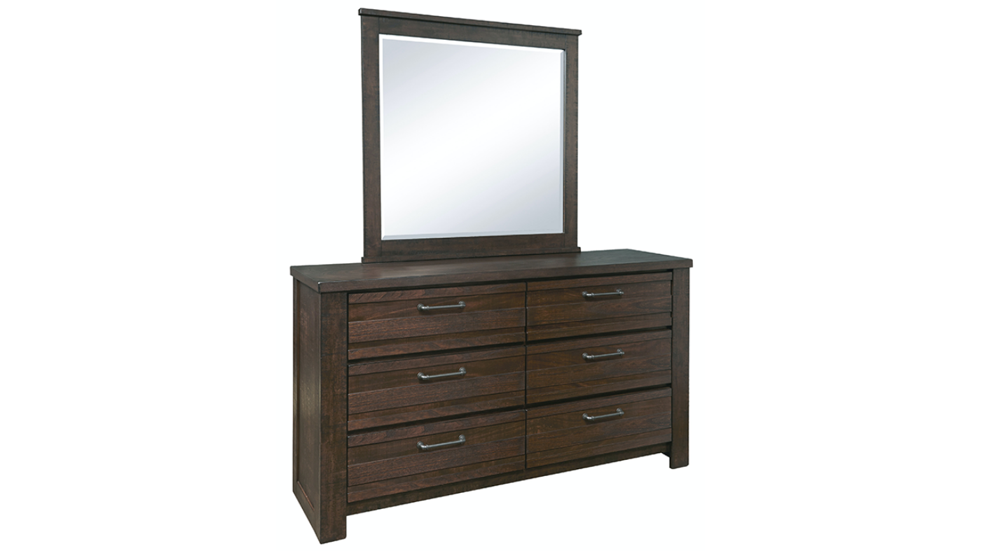 Picture of Ruff Hewn Dresser with Mirror - Brown