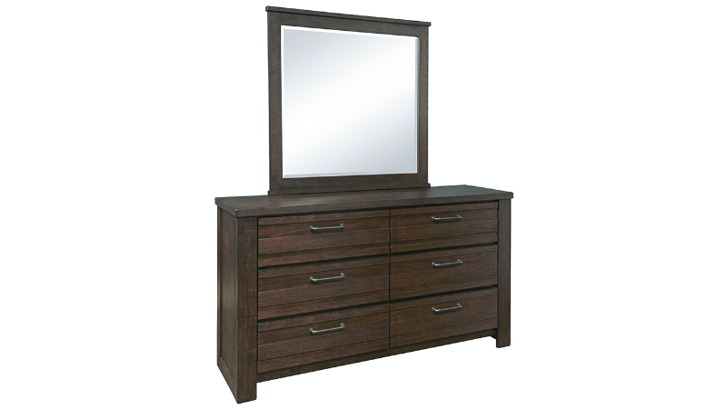 Picture of Ruff Hewn Dresser with Mirror - Brown