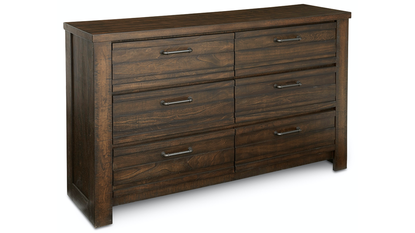 Picture of Ruff Hewn Dresser with Mirror - Brown
