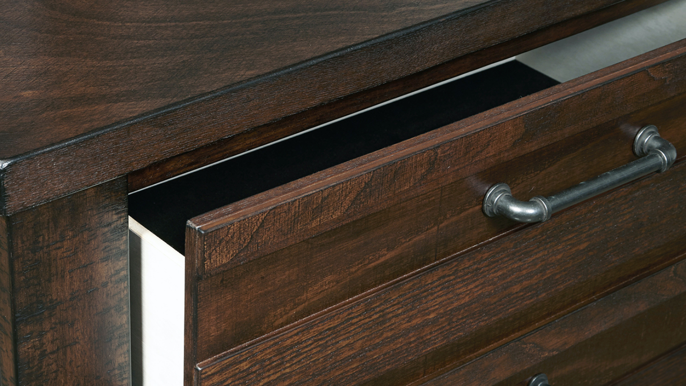 Picture of Ruff Hewn Dresser with Mirror - Brown
