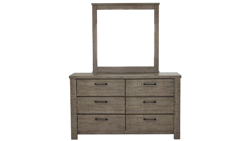 Picture of Ruff Hewn Dresser with Mirror - Gray