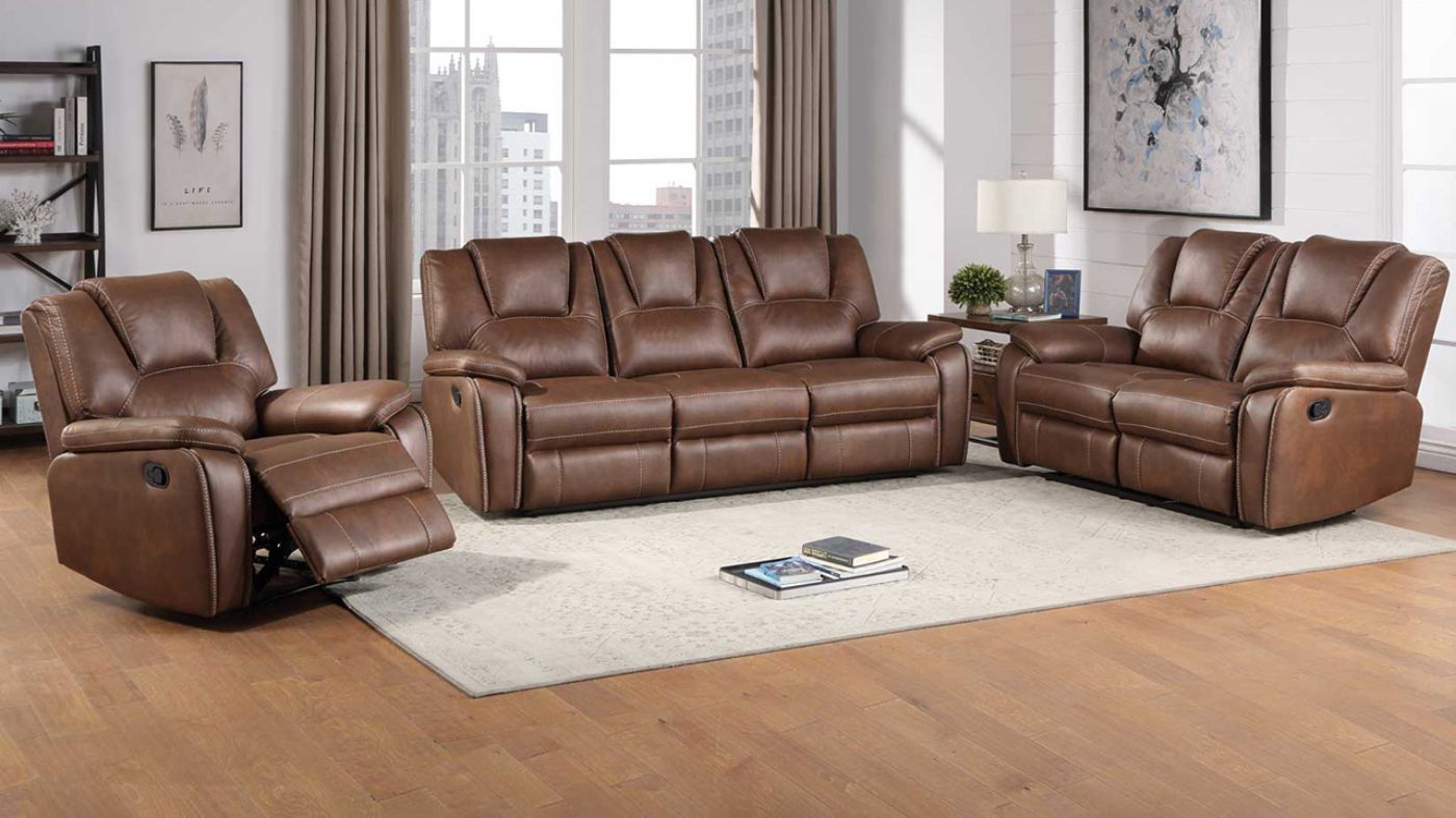 Picture of Katrine Reclining Sofa Set - Brown