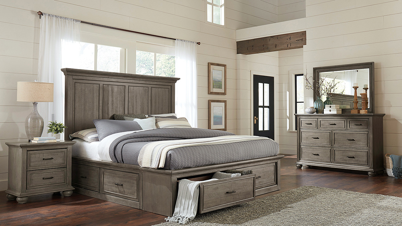 Chatham Park Queen Storage Bedroom Set - Gray 