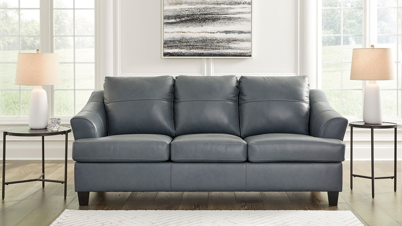 Picture of Genoa Leather Sofa - Gray