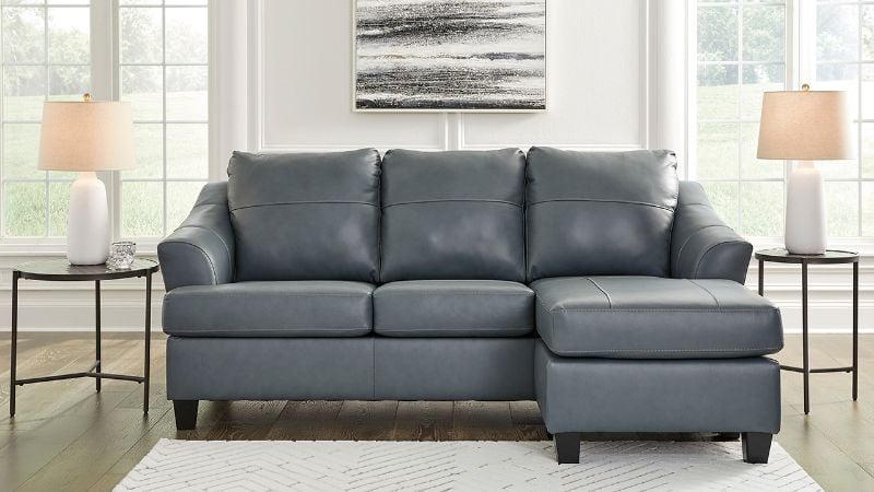 Picture of Genoa Leather Sofa Chaise - Gray