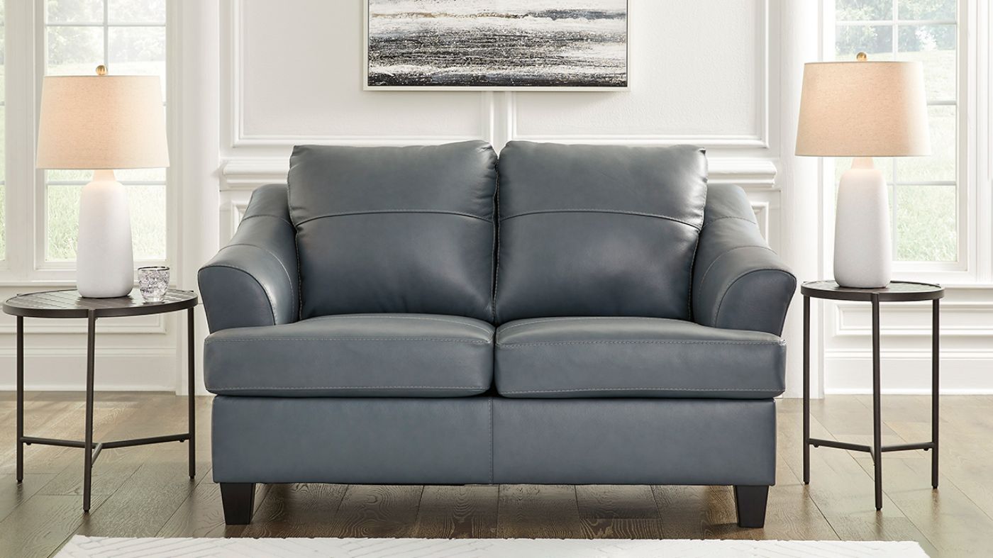 Picture of Genoa Leather Loveseat - Gray