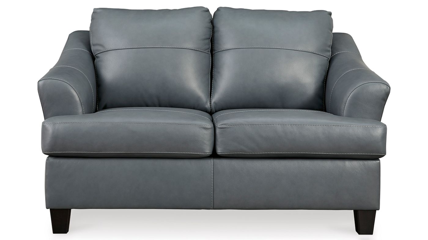 Picture of Genoa Leather Loveseat - Gray