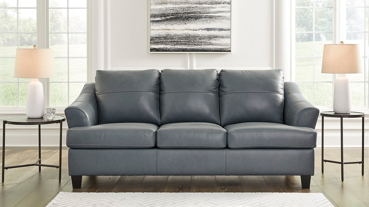Genoa Leather Queen Sleeper Sofa Gray
