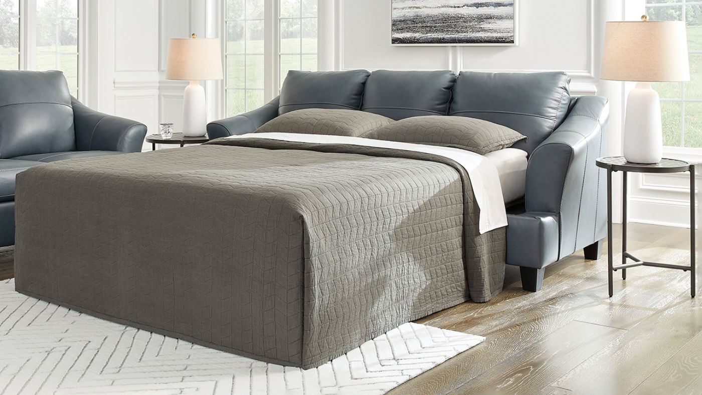 Picture of Genoa Leather Queen Sleeper Sofa - Gray