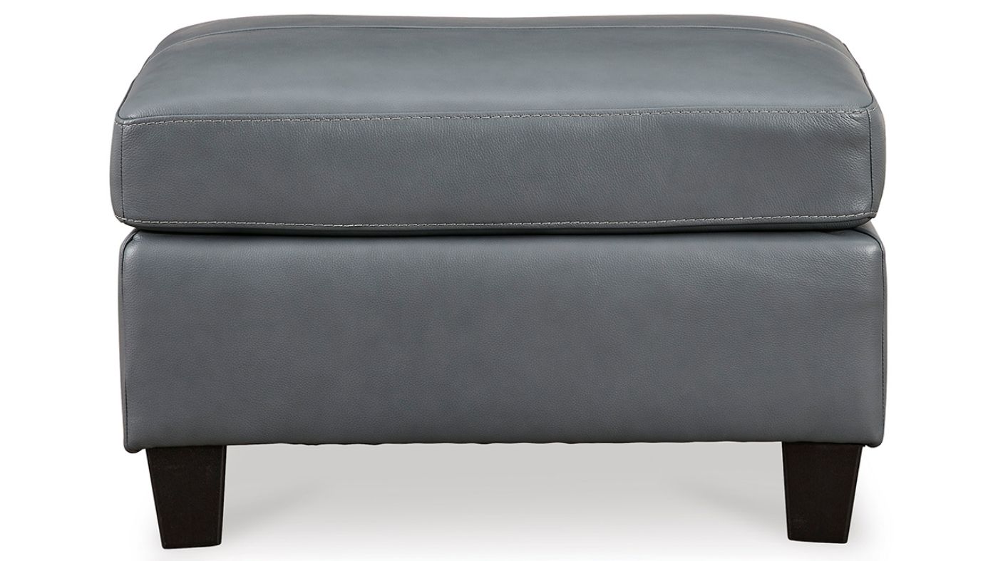 Picture of Genoa Leather Ottoman - Gray