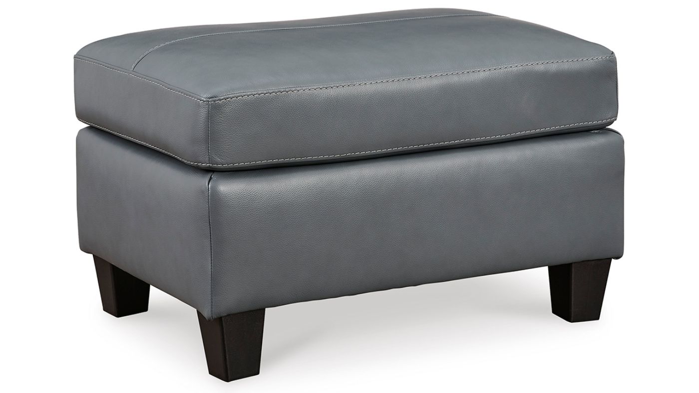 Picture of Genoa Leather Ottoman - Gray