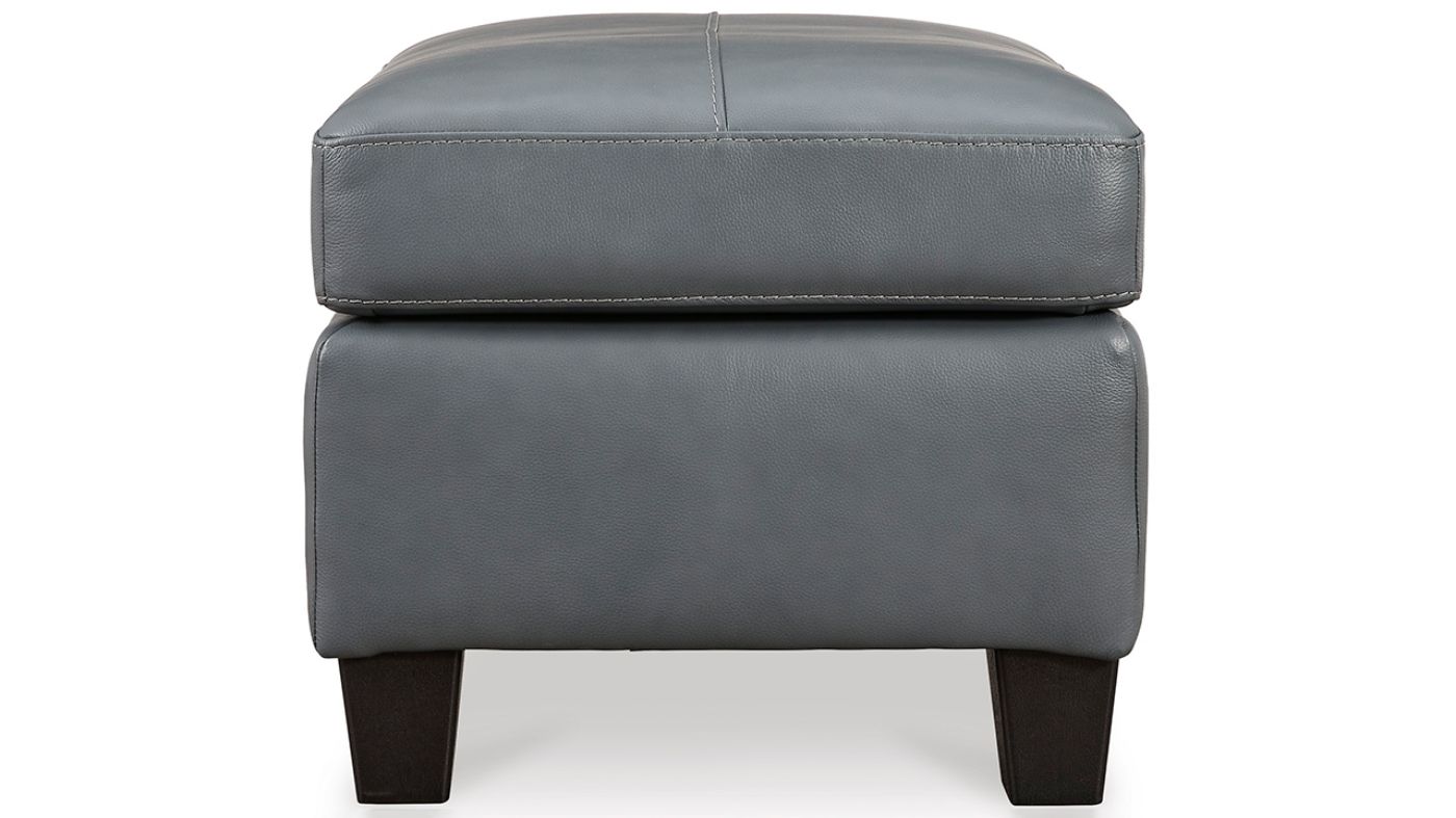 Picture of Genoa Leather Ottoman - Gray