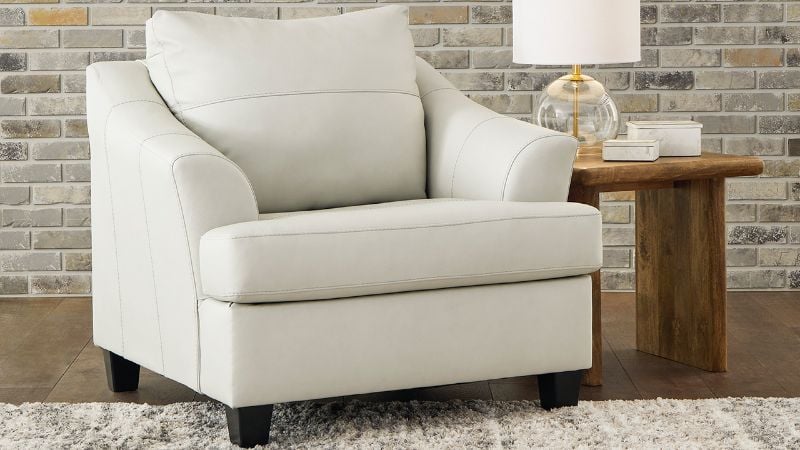 Genoa Leather Chair Off White