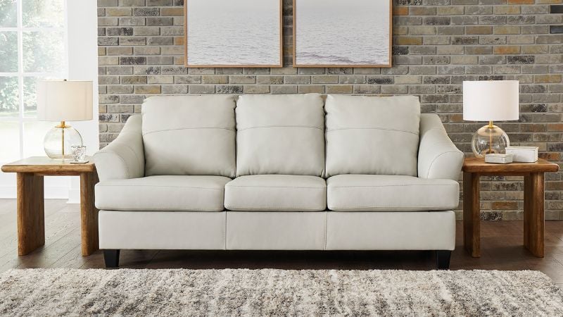 Picture of Genoa Leather Queen Sleeper Sofa - Off White