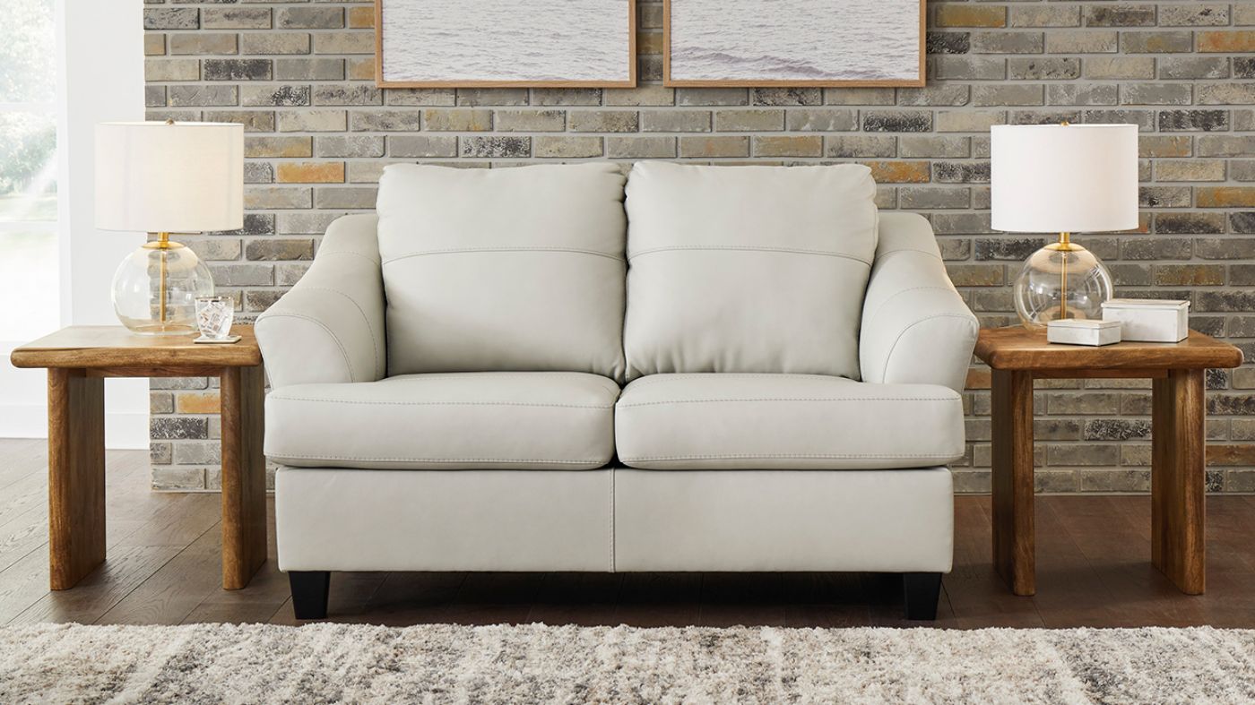 Picture of Genoa Leather Loveseat - Off White