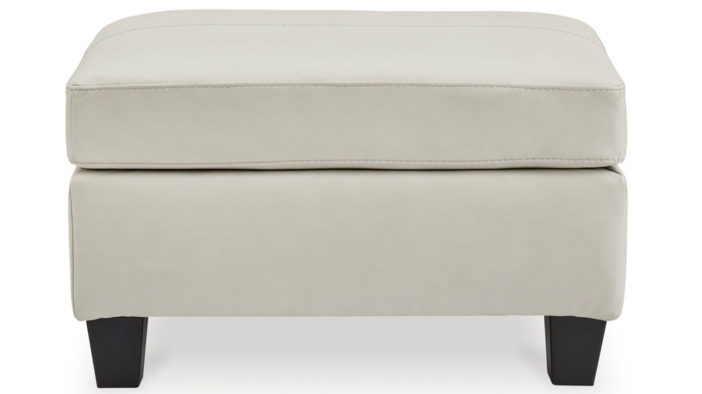 Picture of Genoa Leather Ottoman - Off White