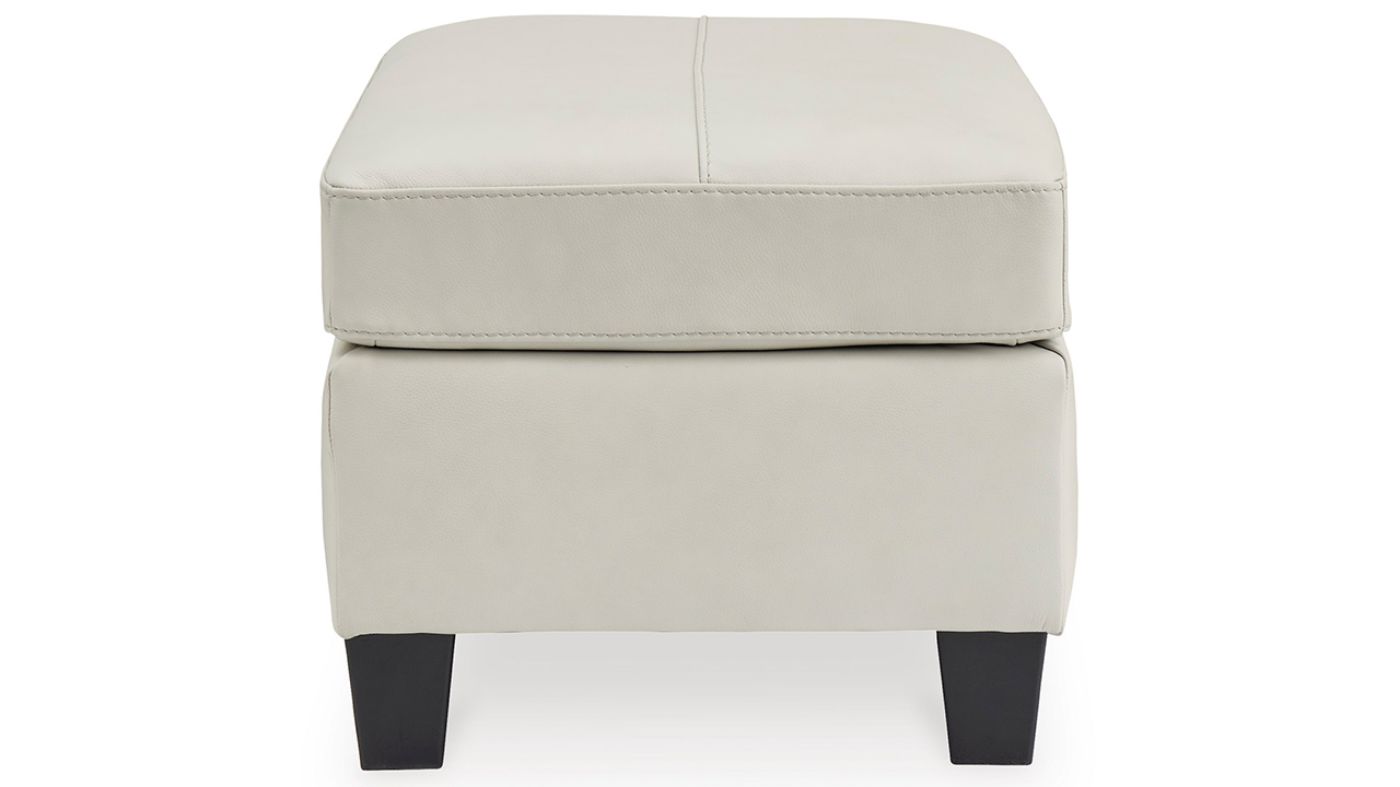 Picture of Genoa Leather Ottoman - Off White