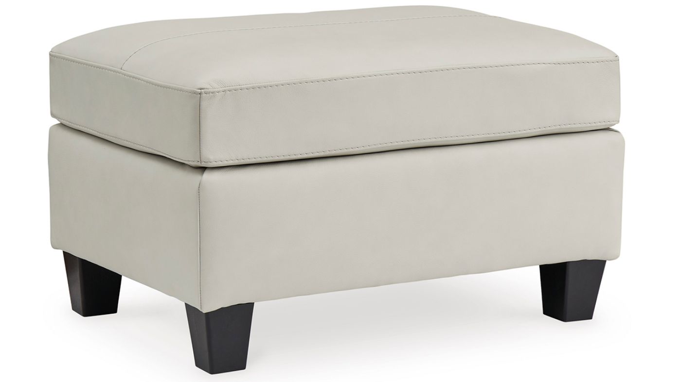 Picture of Genoa Leather Ottoman - Off White