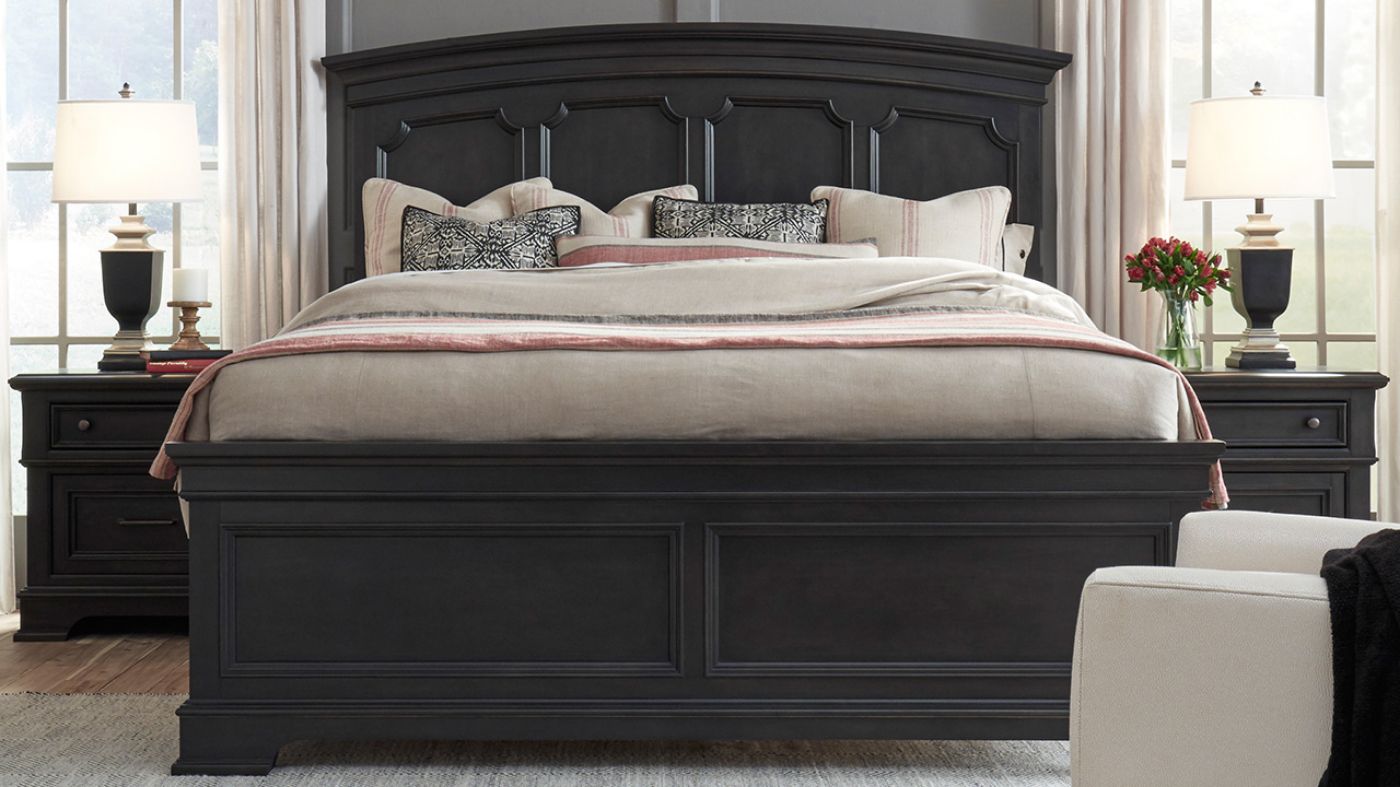 Picture of Townsend King Panel Bed - Dark Brown