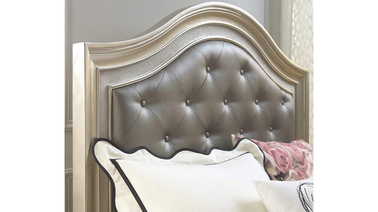 Lil Diva Full Size Panel Bedroom Set Silver Home Furniture