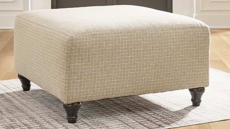 Valerani Oversized Ottoman - Sandstone | Home Furniture