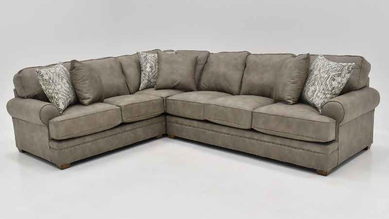 Brighton 2 pc Sectional Sofa - Brown | Home Furniture