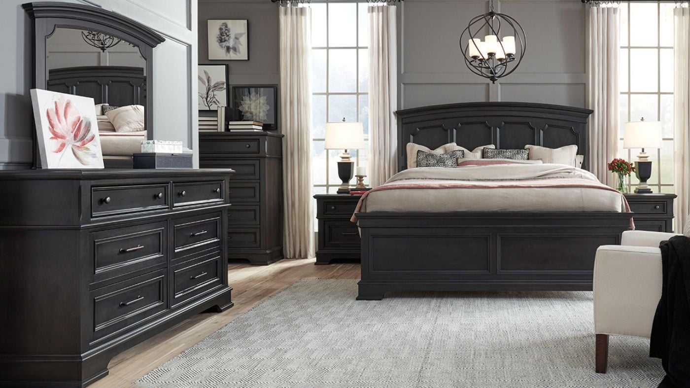 Picture of Townsend King Panel Bedroom Set - Dark Brown
