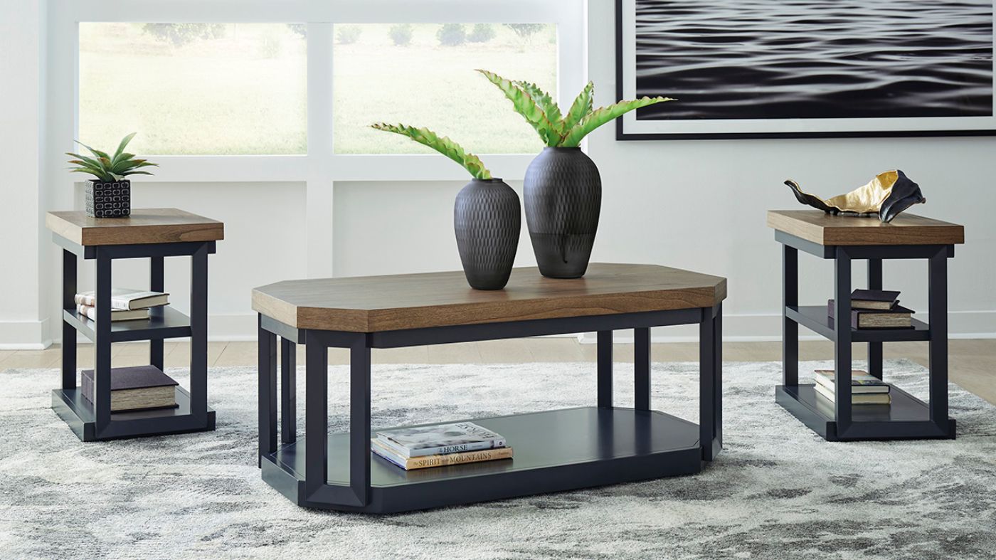 Picture of Landocken 3 Piece Coffee Table Set - Slate Blue