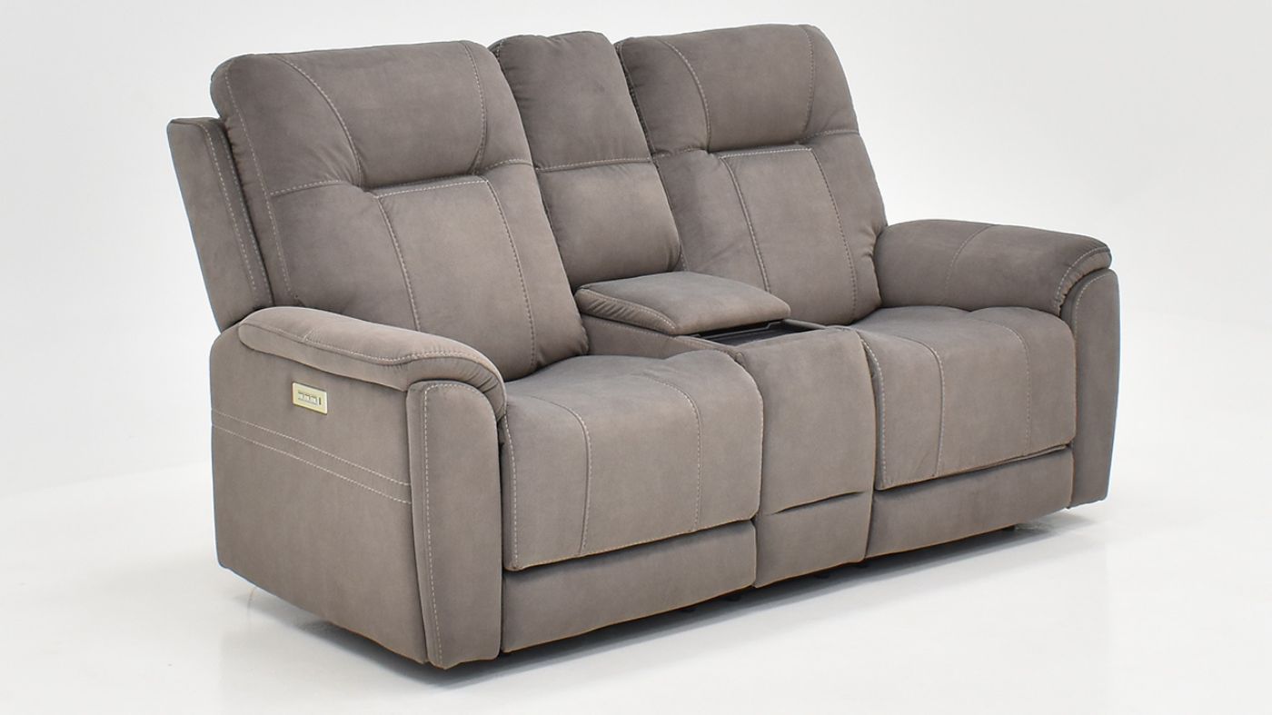 Picture of Arula Power Reclining Loveseat with Console - Gray