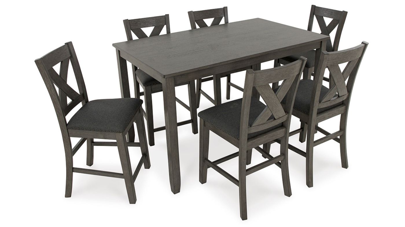 Picture of Caitbrook 7-Piece Counter Height Dining Set - Gray