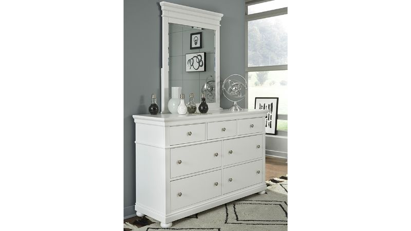 Picture of Canterbury Dresser with Mirror - White