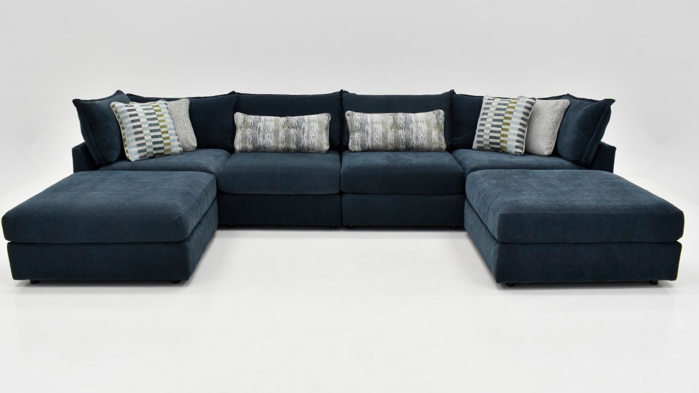 Picture of Eli Double Chaise Sectional Sofa - Ink Blue