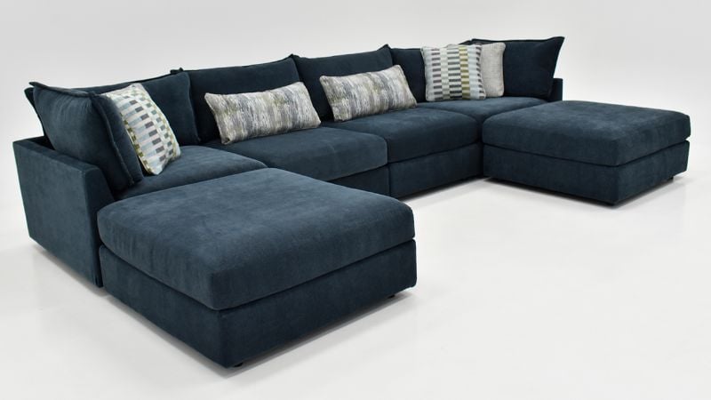 Picture of Eli Double Chaise Sectional Sofa - Ink Blue