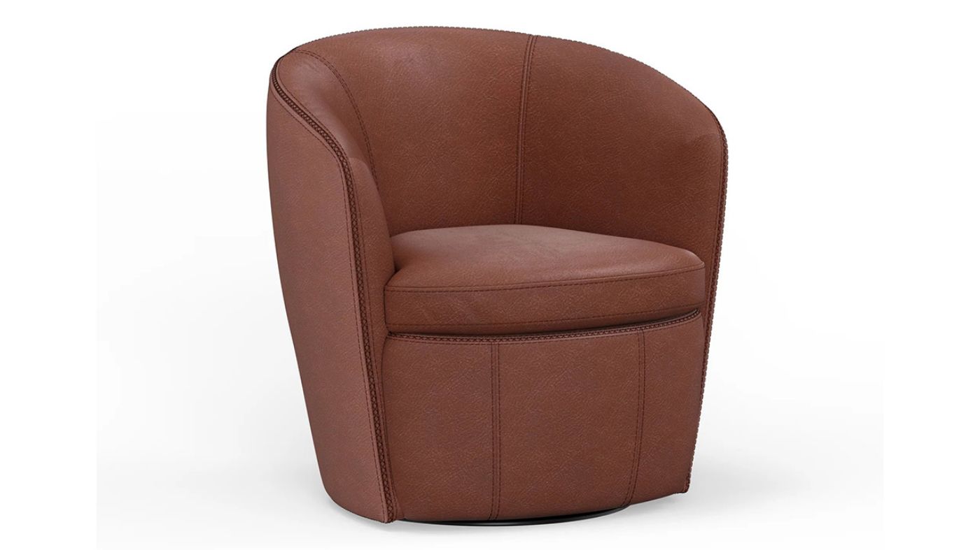 Picture of Barolo Swivel Club Chair - Cognac Brown