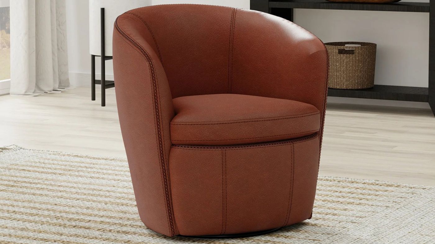 Picture of Barolo Swivel Club Chair - Cognac Brown