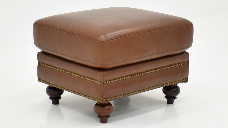 Picture of Bayliss Leather Ottoman - Brown