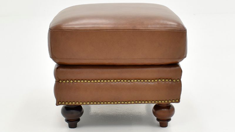 Picture of Bayliss Leather Ottoman - Brown