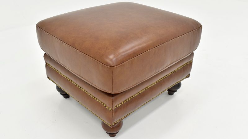 Picture of Bayliss Leather Ottoman - Brown