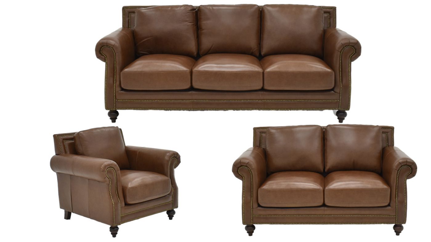 Picture of Bayliss Leather Sofa Set - Brown