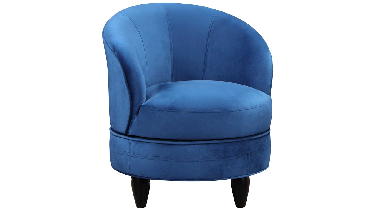 Blue swivel barrel discount chair