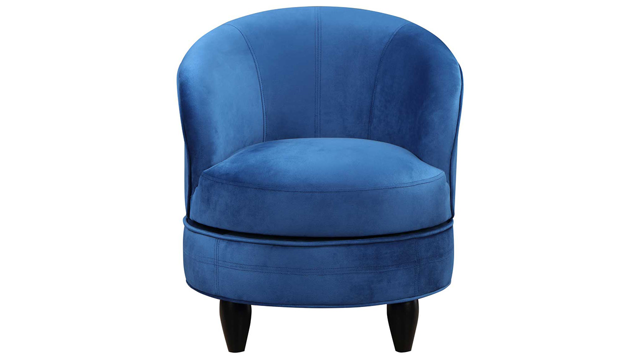 Velvet blue online swivel chair