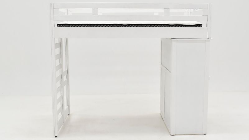 Picture of Cali Kids Twin Loft Bunkbed with Desk Storage - White