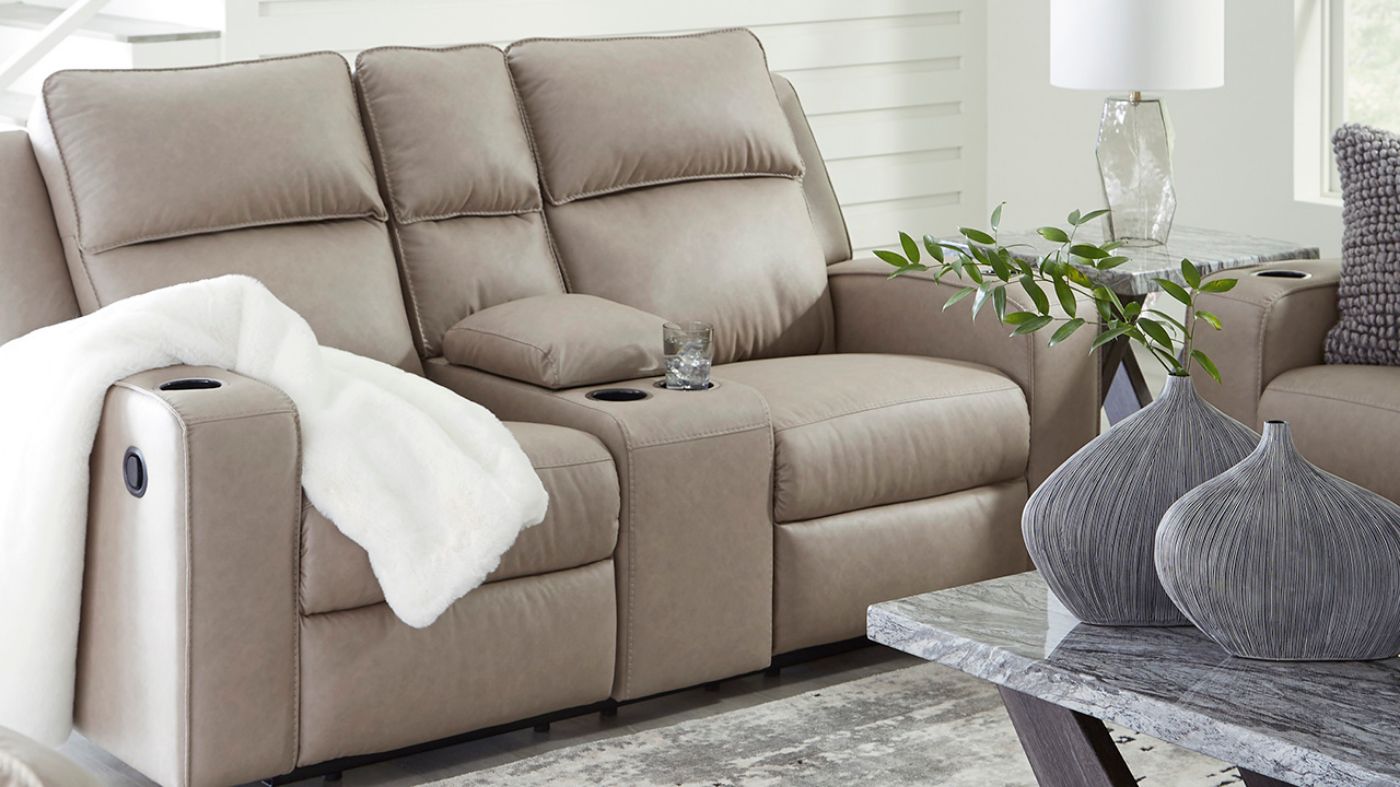 Picture of Lavenhorne Reclining Loveseat - Tan