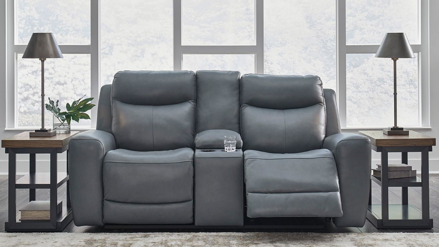 Picture of Mindanao POWER Reclining Loveseat - Gray