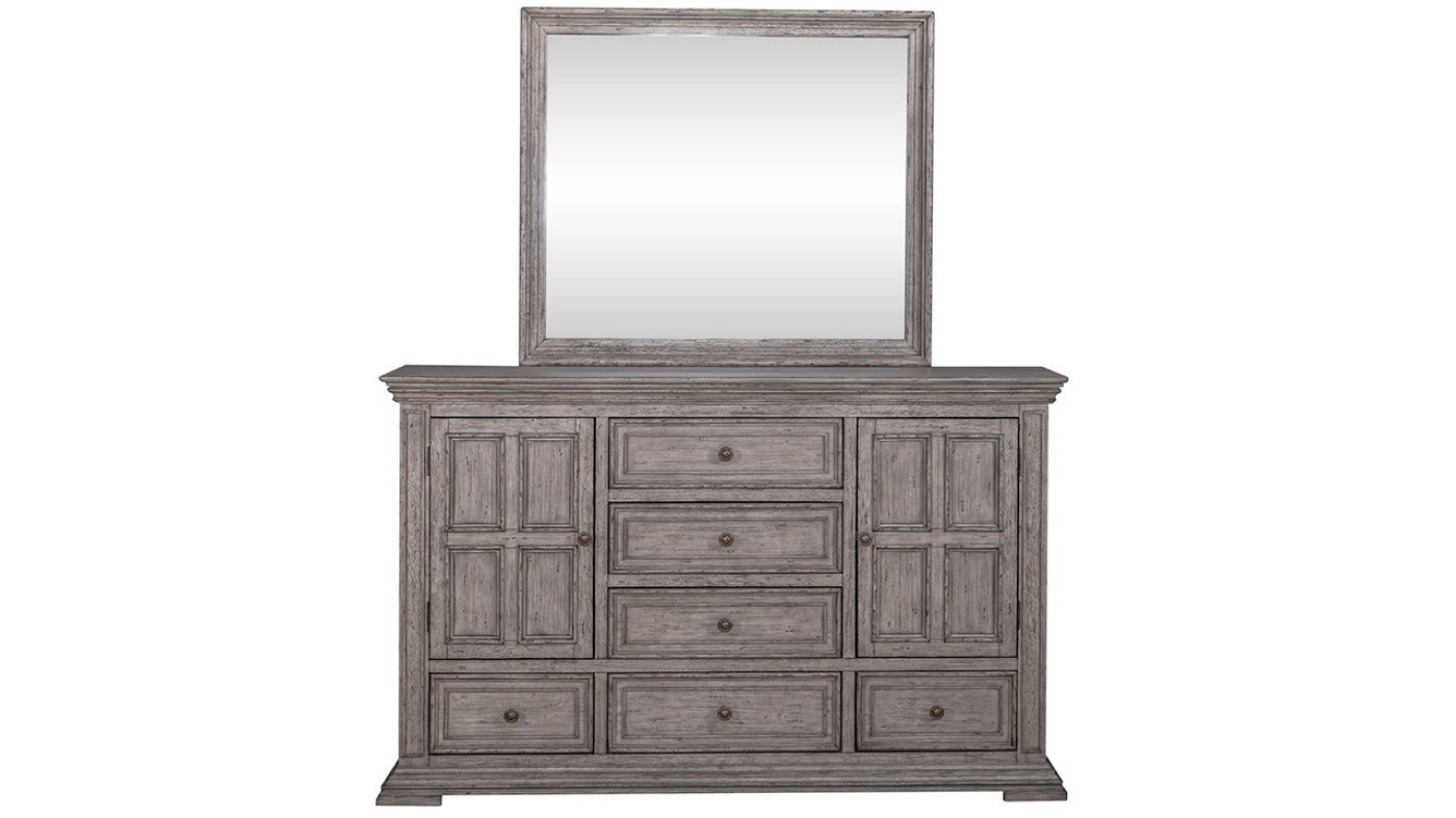 Picture of Big Valley Dresser with Mirror - Gray