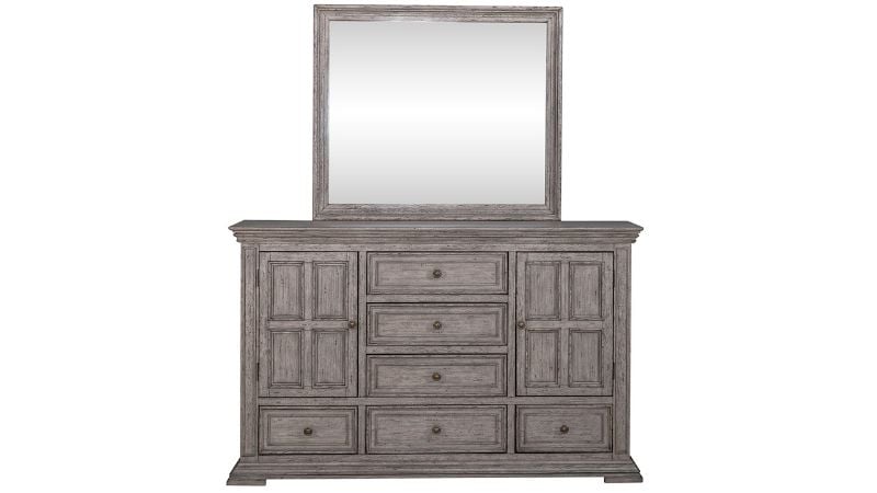 Picture of Big Valley Dresser with Mirror - Gray